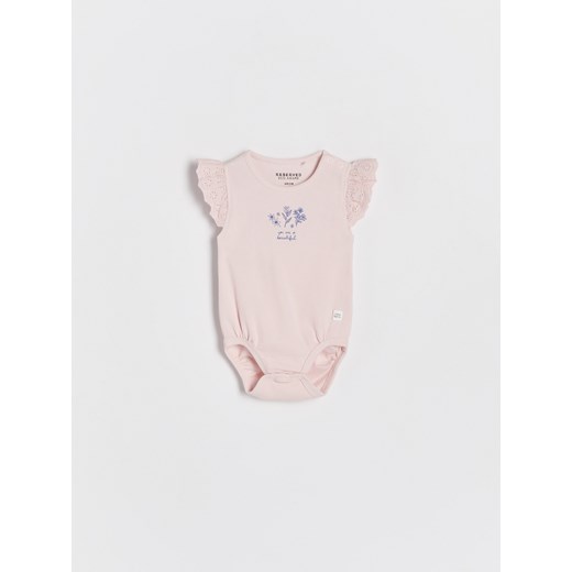 Reserved - Body z falbankami - pastelowy róż ze sklepu Reserved w kategorii Body niemowlęce - zdjęcie 157611155