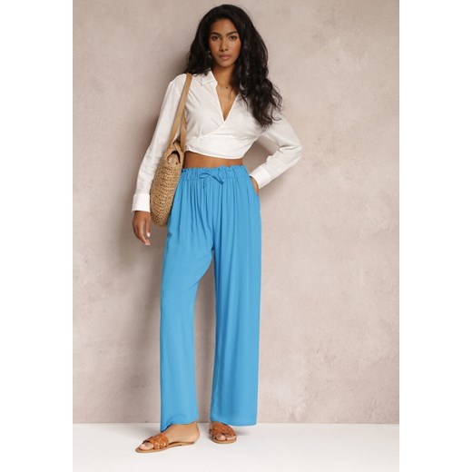 Niebieskie Spodnie Karrill ze sklepu Renee odzież w kategorii Spodnie damskie - zdjęcie 157611845