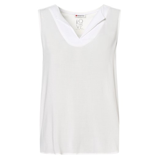 Street One Damska bluzka bez rękawów Kobiety wiskoza biały jednolity ze sklepu vangraaf w kategorii Bluzki damskie - zdjęcie 157615546