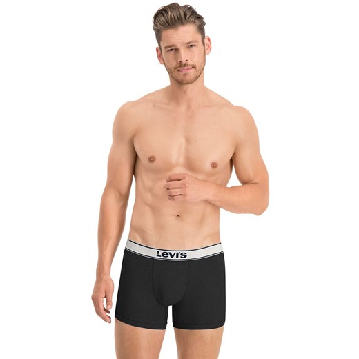 Levis 2-pack bawełnianych bokserek męskich 100001150, Kolor czarny melanż, Rozmiar S, Levis ze sklepu Primodo w kategorii Majtki męskie - zdjęcie 157620187
