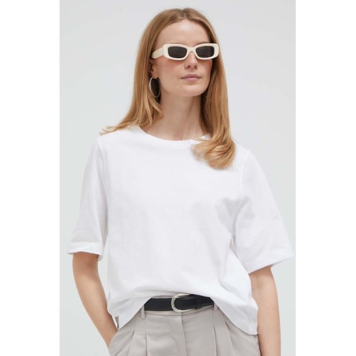 United Colors of Benetton t-shirt bawełniany kolor biały ze sklepu ANSWEAR.com w kategorii Bluzki damskie - zdjęcie 157622517