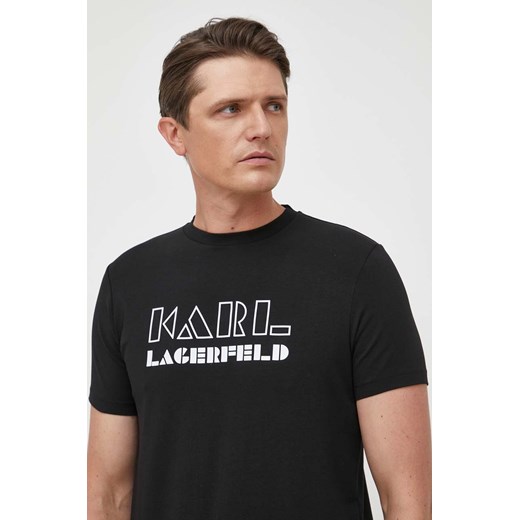 Karl Lagerfeld t-shirt męski kolor czarny wzorzysty Karl Lagerfeld S ANSWEAR.com
