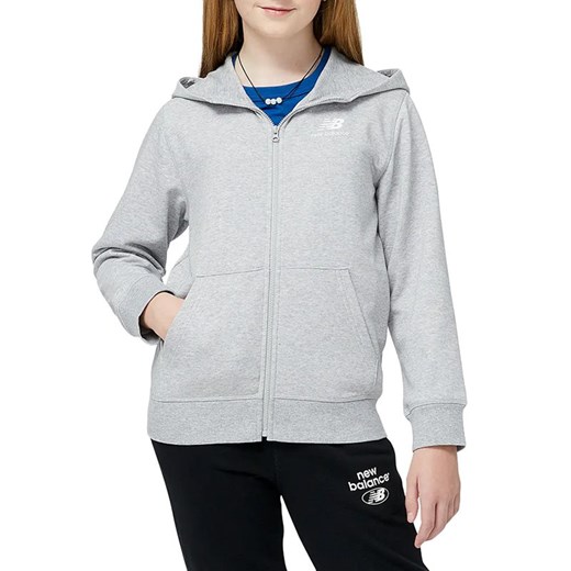 Bluza New Balance YJ31536AG - szara ze sklepu streetstyle24.pl w kategorii Bluzy dziewczęce - zdjęcie 157623189
