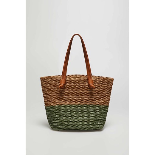 Pleciona torba oliwkowa ze sklepu Moodo.pl w kategorii Torby Shopper bag - zdjęcie 157625798