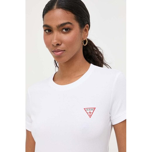 Guess t-shirt damski kolor biały W2YI44 J1314 ze sklepu ANSWEAR.com w kategorii Bluzki damskie - zdjęcie 157628589