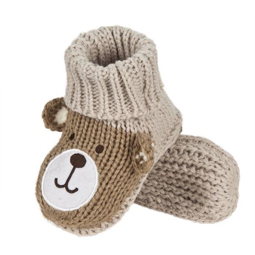 Kapcie niemowlęce beżowe SOXO z misiem ze sklepu Sklep SOXO w kategorii Buciki niemowlęce - zdjęcie 157633545