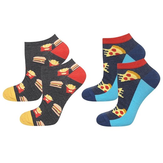 Zestaw 2x Stopki męskie kolorowe SOXO GOOD STUFF bawełniane pizza ze sklepu Sklep SOXO w kategorii Skarpetki męskie - zdjęcie 157633575