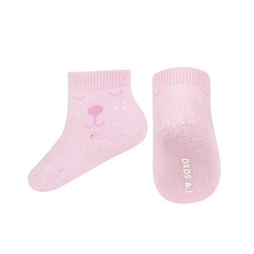 Skarpetki niemowlęce różowe SOXO buźki | uśmiech ze sklepu Sklep SOXO w kategorii Skarpetki dziecięce - zdjęcie 157633786