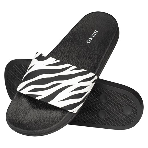 Klapki Plażowe Premium Damskie Męskie SOXO Zebra | Idealne na Lato Wakacje i na Basen | Gumowe ze sklepu Sklep SOXO w kategorii Klapki damskie - zdjęcie 157633825