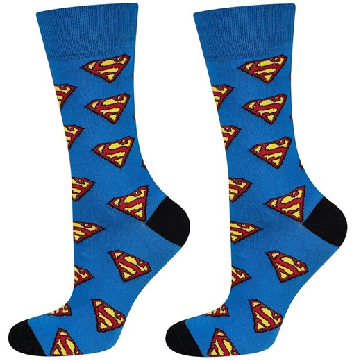 Skarpetki męskie niebieskie SOXO GOOD STUFF Superman DC Comics | pomysł na prezent ze sklepu Sklep SOXO w kategorii Skarpetki męskie - zdjęcie 157633868