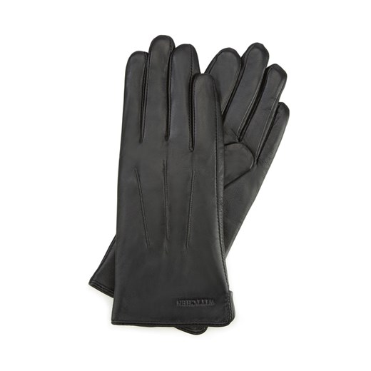 Damskie rękawiczki skórzane z pionowymi przeszyciami czarne ze sklepu WITTCHEN w kategorii Rękawiczki damskie - zdjęcie 157645518