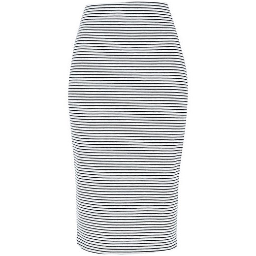 Black stripe pull on pencil skirt river-island szary spódnica