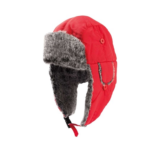 Eco Polar Czerwony - uszatka czapki-co pomaranczowy czapki futrzane