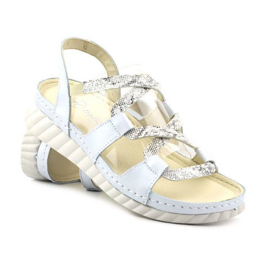 Sandały damskie lekkie i wygodne - Helios Komfort 111, białe ze sklepu ulubioneobuwie w kategorii Sandały damskie - zdjęcie 158038418