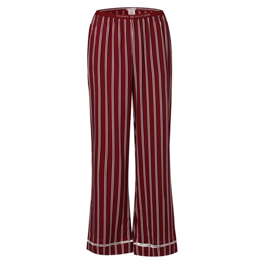 Tommy Hilfiger Damskie spodnie od piżamy Kobiety wiskoza bordowy w paski ze sklepu vangraaf w kategorii Piżamy damskie - zdjęcie 158049588