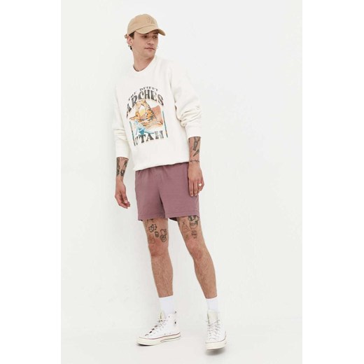 Abercrombie & Fitch bluza męska kolor beżowy z nadrukiem Abercrombie & Fitch M ANSWEAR.com