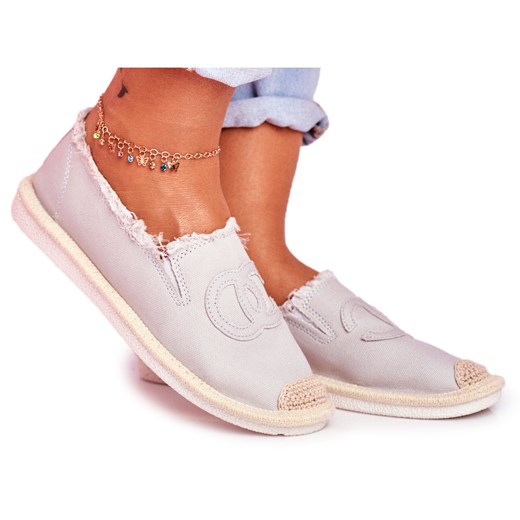 PS1 Espadryle Damskie Szare Flaure ze sklepu ButyModne.pl w kategorii Espadryle damskie - zdjęcie 158052679