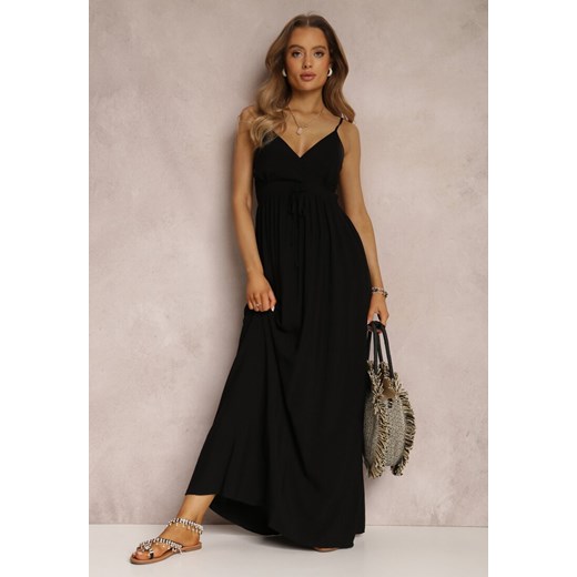 Czarna Sukienka z Wiskozy Anomaria ze sklepu Renee odzież w kategorii Sukienki - zdjęcie 158058687