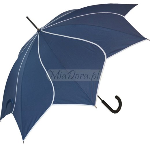 Francja Elegancja granatowa parasolka długa automat parasole-miadora-pl niebieski automatyczny