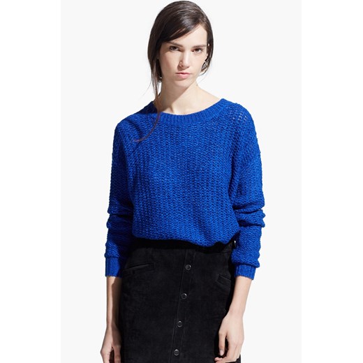 Sweter - Mango answear-com niebieski okrągłe