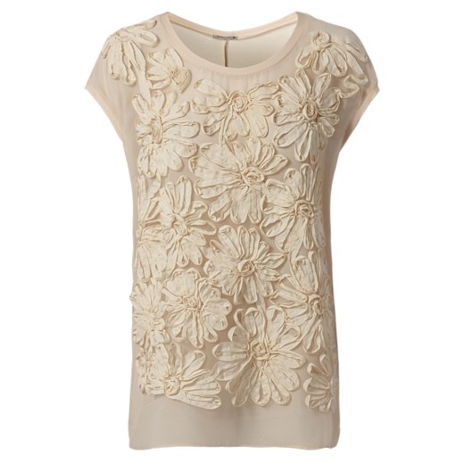 Short-Sleeve Top with Embroidered Daisies Intimissimi brazowy szorty