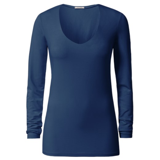 Long-Sleeve Modal Top with V-Neck Intimissimi granatowy top