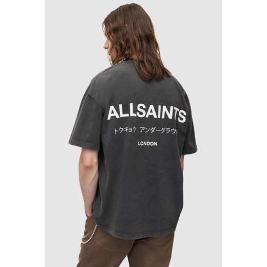 AllSaints t-shirt bawełniany kolor czarny z nadrukiem M ANSWEAR.com