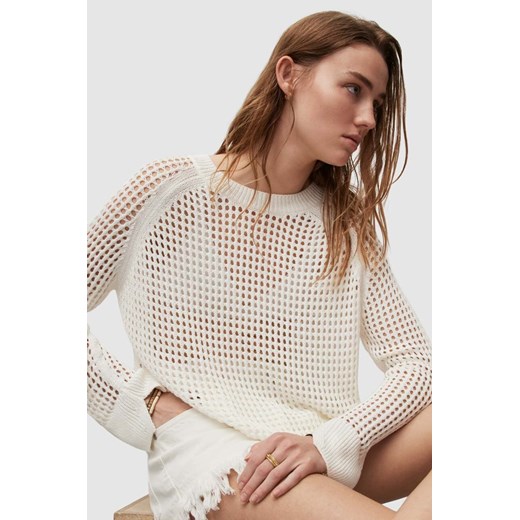 AllSaints sweter damski kolor biały lekki M ANSWEAR.com