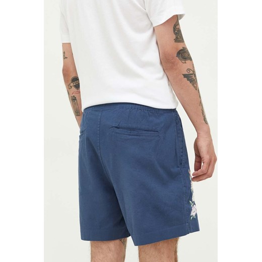 Abercrombie & Fitch szorty z domieszką lnu kolor niebieski Abercrombie & Fitch XS ANSWEAR.com