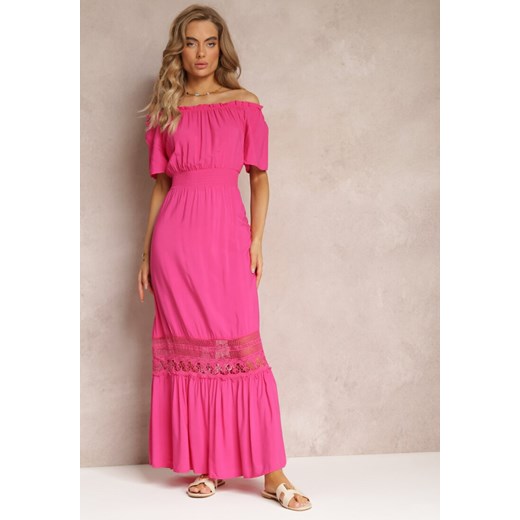 Różowa Sukienka Maxi Hiszpanka z Wiskozy Millore ze sklepu Renee odzież w kategorii Sukienki - zdjęcie 158463707