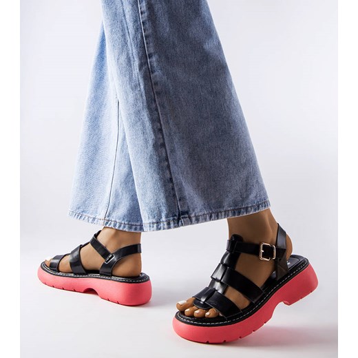 Sandały damskie casual na platformie z tworzywa sztucznego z klamrą 