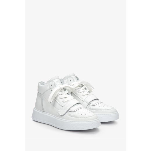 ES 8: Białe wysokie sneakersy damskie skórzane ES8 Es 8 38 promocja Estro