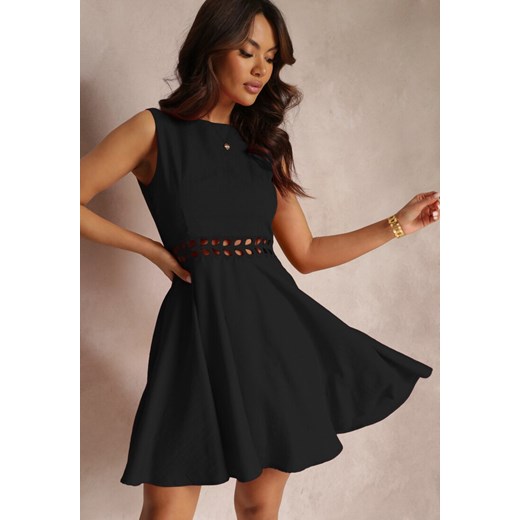 Czarna Sukienka z Wycięciami w Pasie Bez Rękawów Caside ze sklepu Renee odzież w kategorii Sukienki - zdjęcie 158496267