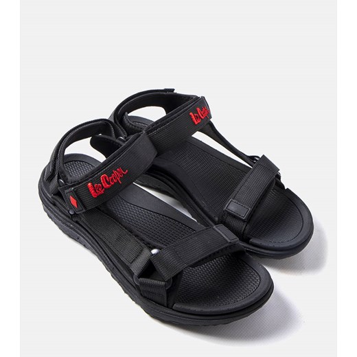 Czarne sportowe sandały na rzepy LCW-34-0960M ze sklepu gemre w kategorii Buty sportowe męskie - zdjęcie 158498239