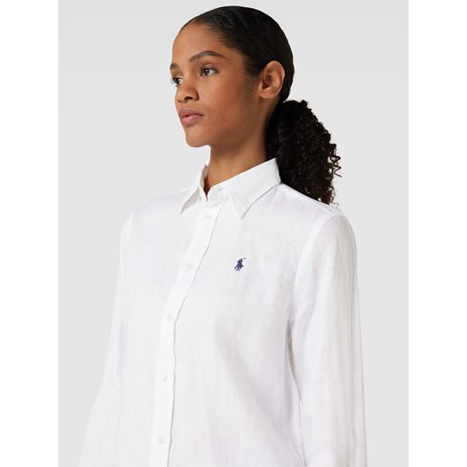 Bluzka z lnu z wyhaftowanym logo Polo Ralph Lauren XL Peek&Cloppenburg  okazja