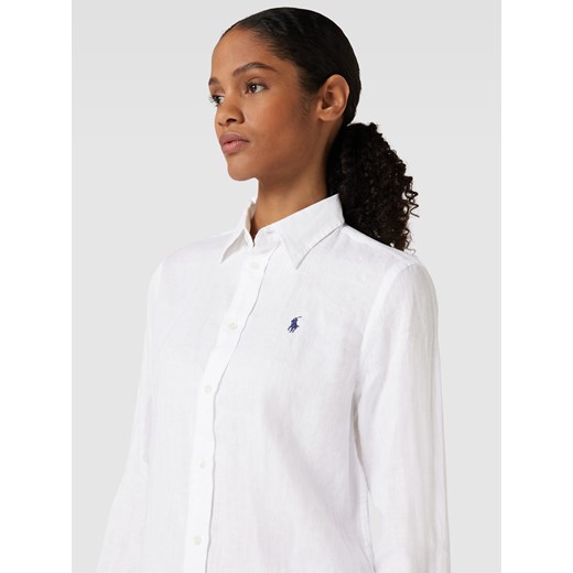 Bluzka z lnu z wyhaftowanym logo Polo Ralph Lauren XL Peek&Cloppenburg okazja
