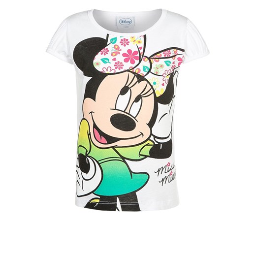 Disney MINNIE Tshirt z nadrukiem bright white zalando bialy abstrakcyjne wzory