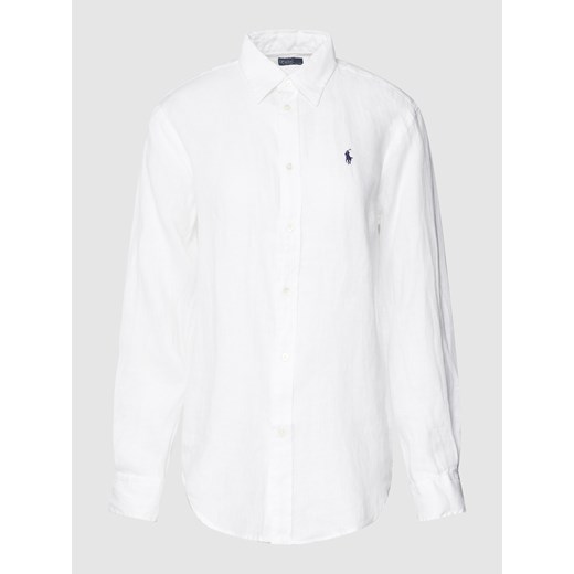 Bluzka z lnu z wyhaftowanym logo Polo Ralph Lauren S wyprzedaż Peek&Cloppenburg 