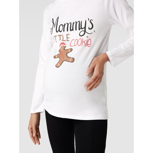 Bluzka ciążowa z długim rękawem i nadrukowanym napisem model ‘COOKIE’ L Peek&Cloppenburg