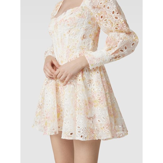 Sukienka mini z kwiatowym,ażurowym wzorem model ‘LILA FLOUNCE’ 42 Peek&Cloppenburg