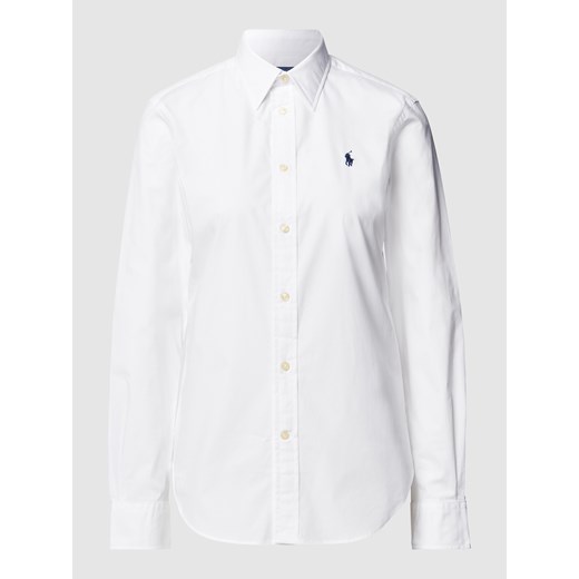 Bluzka koszulowa z dodatkiem streczu i wyhaftowanym logo Polo Ralph Lauren 42 okazyjna cena Peek&Cloppenburg 