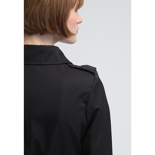 Anna Field Krótki płaszcz black zalando  bez wzorów/nadruków