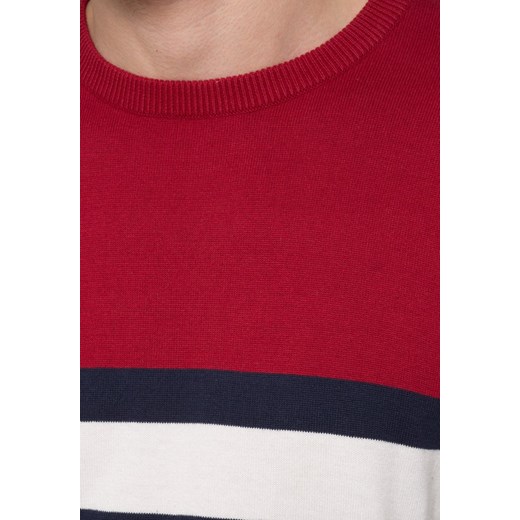 YOUR TURN Sweter red/offwhite/navy zalando czerwony bawełna