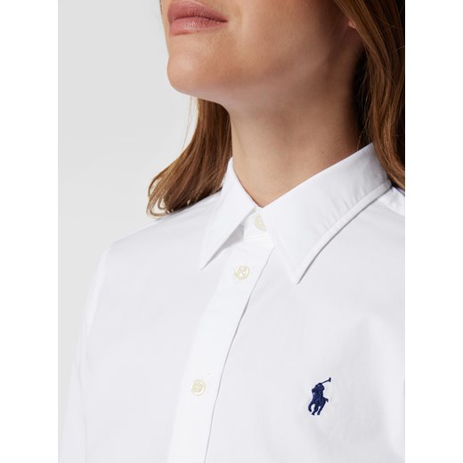 Bluzka koszulowa z dodatkiem streczu i wyhaftowanym logo Polo Ralph Lauren 42 Peek&Cloppenburg  promocyjna cena