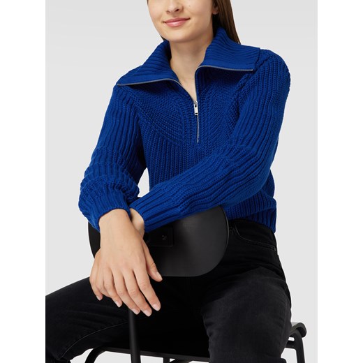 Sweter z dzianiny z krótkim zamkiem błyskawicznym model ‘Viviette’ Gina Tricot L wyprzedaż Peek&Cloppenburg 
