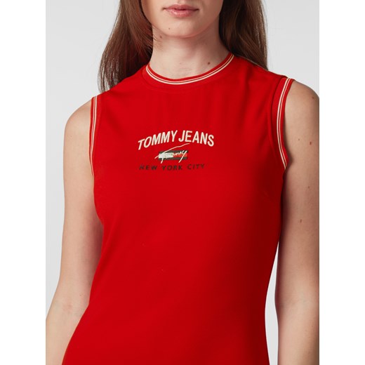 Sukienka koszulowa bez rękawów z wyhaftowanym logo Tommy Jeans XS wyprzedaż Peek&Cloppenburg 