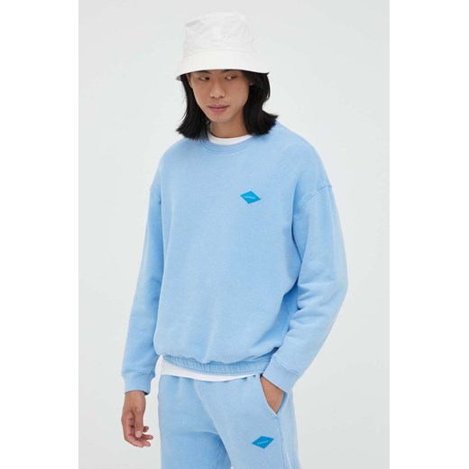 American Vintage bluza męska kolor niebieski gładka ze sklepu ANSWEAR.com w kategorii Bluzy męskie - zdjęcie 158827087