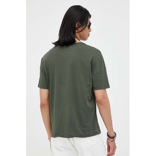 American Vintage t-shirt bawełniany kolor zielony gładki American Vintage M/L ANSWEAR.com