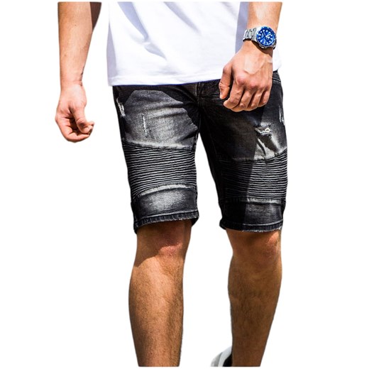 Czarne męskie spodenki jeansowe Recea ze sklepu Recea.pl w kategorii Spodenki męskie - zdjęcie 158828726