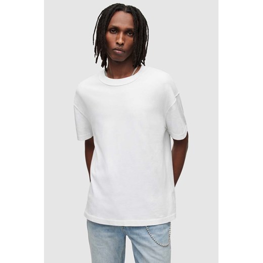 AllSaints t-shirt bawełniany ISAC SS CREW kolor biały z nadrukiem MD105V ze sklepu ANSWEAR.com w kategorii T-shirty męskie - zdjęcie 158834576